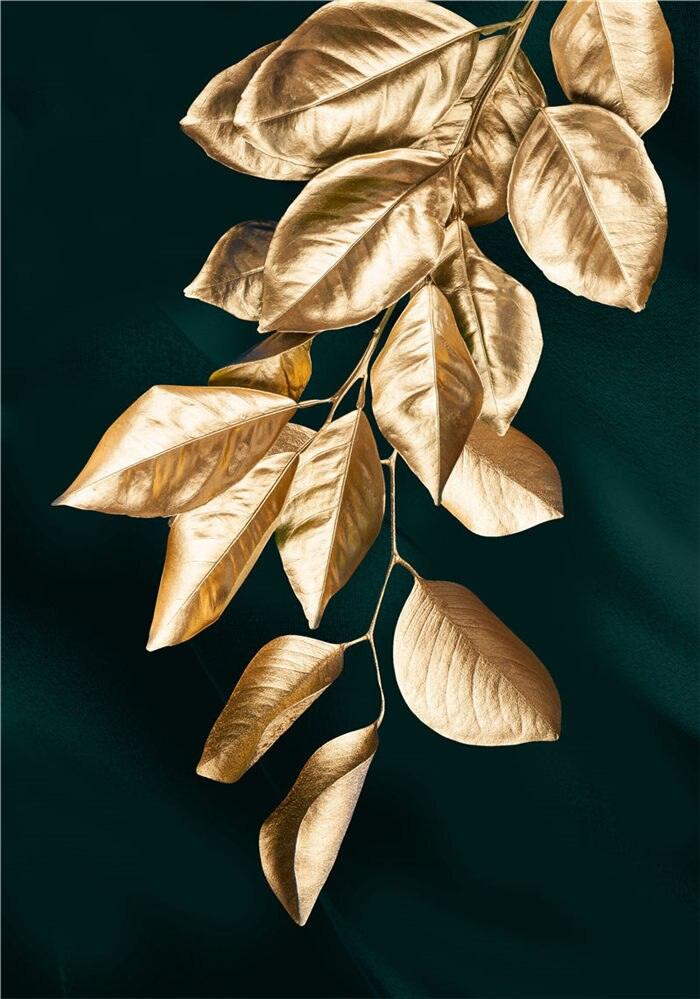 Tela Folhas Douradas [Pintura Nórdica] - Carneiro Shop
